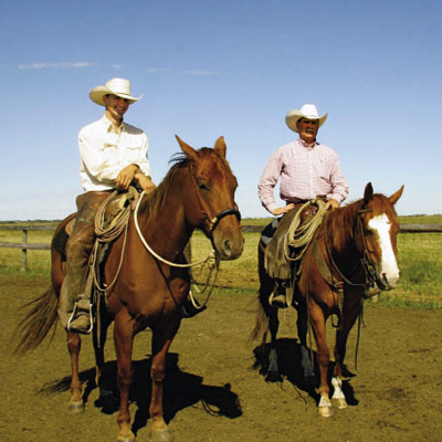 Two men on horseback
