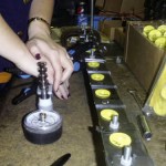 A researcher tests the strength of different types of RFID tags under cold-weather conditions.