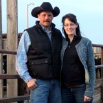 Man and woman standing together on the farm
