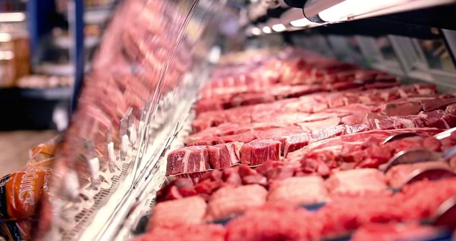 Steaks in a grocery aisle