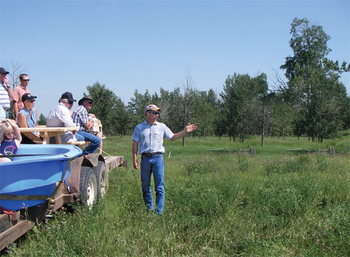 This year’s pasture walk took in everything from bale grazing to waterers and natural gopher control.