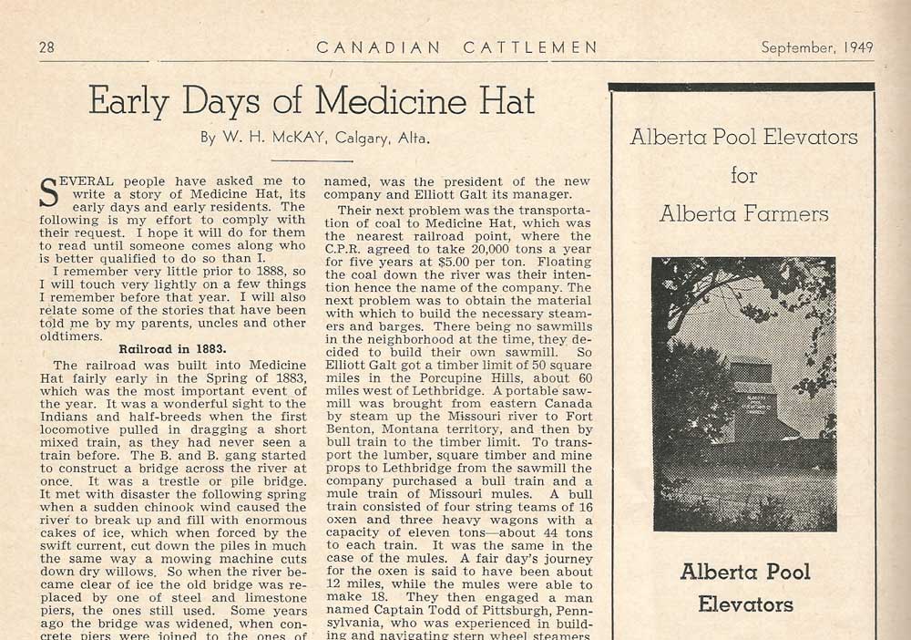 History: Early Days of Medicine Hat
