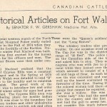 History: Historical articles on Fort Walsh