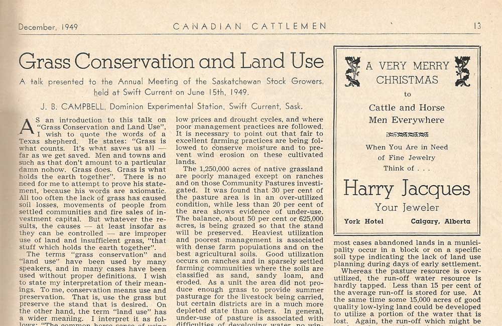 History: Grass conservation and land use