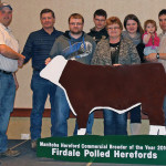 The Manitoba Hereford Association has named the Dueck family of Firdale Polled Herefords from Austin as its commercial breeder of the year for 2015. The award was presented by Steven Manns, president of the MHA.