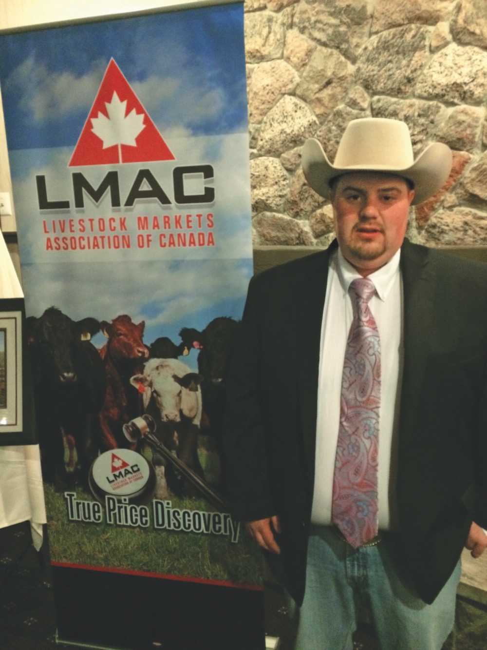 Ryan Hurlburt, auctioneer with Saskatoon Livestock Sales, won the 2016 LMAC champion auctioneer of the year.