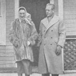 The Duke and Duchess on the steps of their E.P. Ranch home.