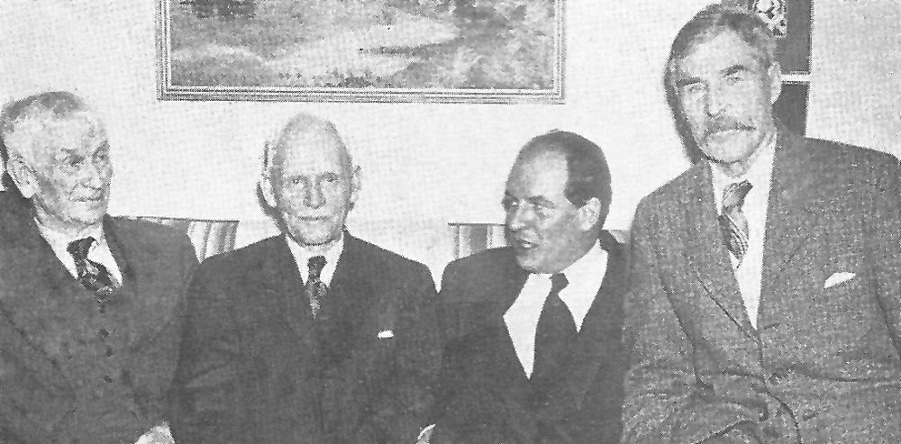 Old-time Alberta cattlemen: (l-r) Lem Sexsmith, Billy Henry, John Fisher (CBC) and E.A. Cartwright.