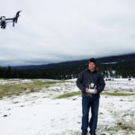 Student Chris Solecki pilots one of the school’s drones.