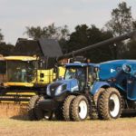 Sister brands New Holland and Case IH are offering certified pre-owned warranties on certain used equipment in Canada and the U.S., such as New Holland’s T8 435 tractor and CR combine shown here. (New Holland photo)