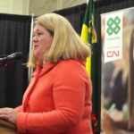 4-H Canada CEO Shannon Benner announces $600,000 in funding for scholarship and farm safety programs, in partnership with CN. (Lisa Guenther photo)