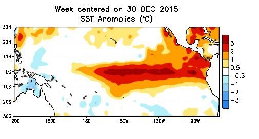 Sea surface temperature anomalies. (CPC.ncep.noaa.gov)
