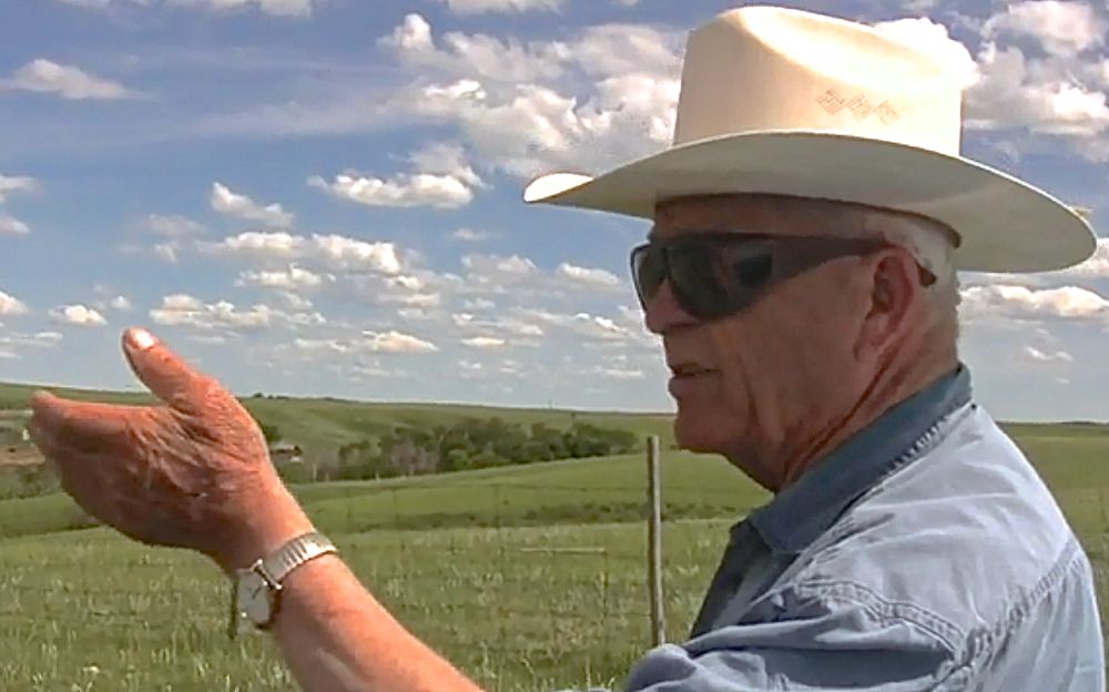 Boyd Anderson, shown here in a video recounting his life in ranching in southwestern Saskatchewan, died this week at age 96. (GrandpaBoyd.com)
