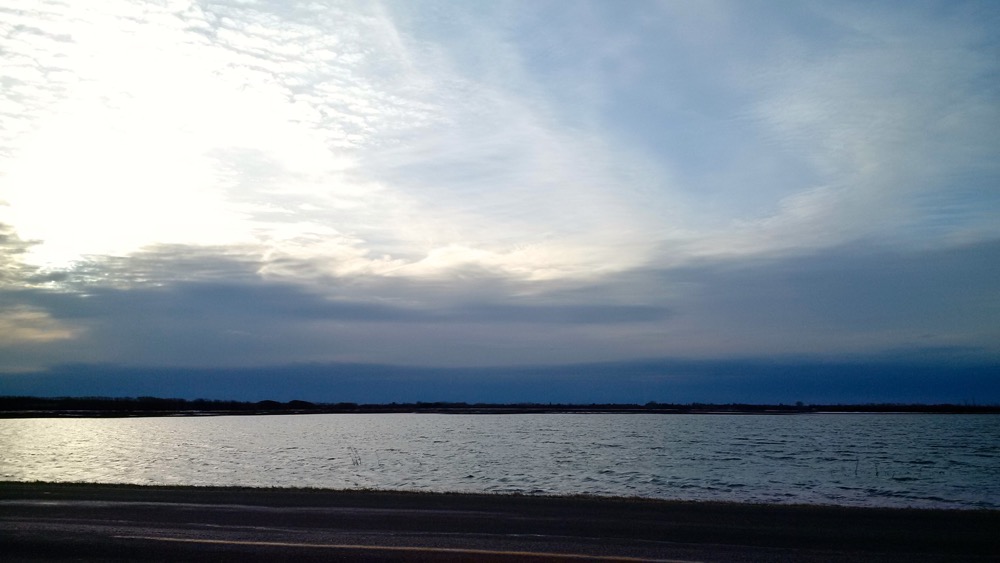 A flooded field north of Winnipeg in St. Andrews, Man., on March 29.  Photo: Greg Berg

