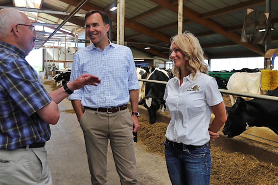 Finance Minister Bill Morneau, shown here at a Hunter River, P.E.I. farm in July, proposes a major overhaul to Canada’s tax code affecting private corporations. (Fin.gc.ca)
