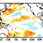 Averaged global sea surface temperature anomalies (in degrees Celsius) for the week centred on May 2, 2018. (NOAA Climate Prediction Center graphic)