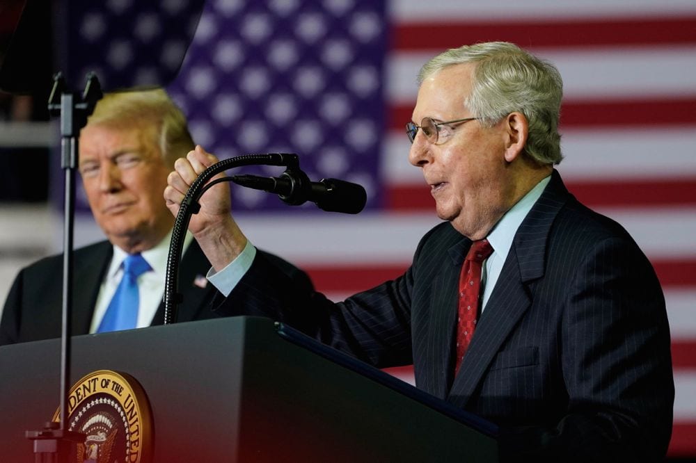 Senate majority leader Mitch McConnell addresses a MAGA rally in Richmond, Ky. on Oct. 13, 2018. (Photo: Reuters/Joshua Roberts)
