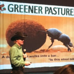 Steve Kenyon preaching the good word at an ag conference.
