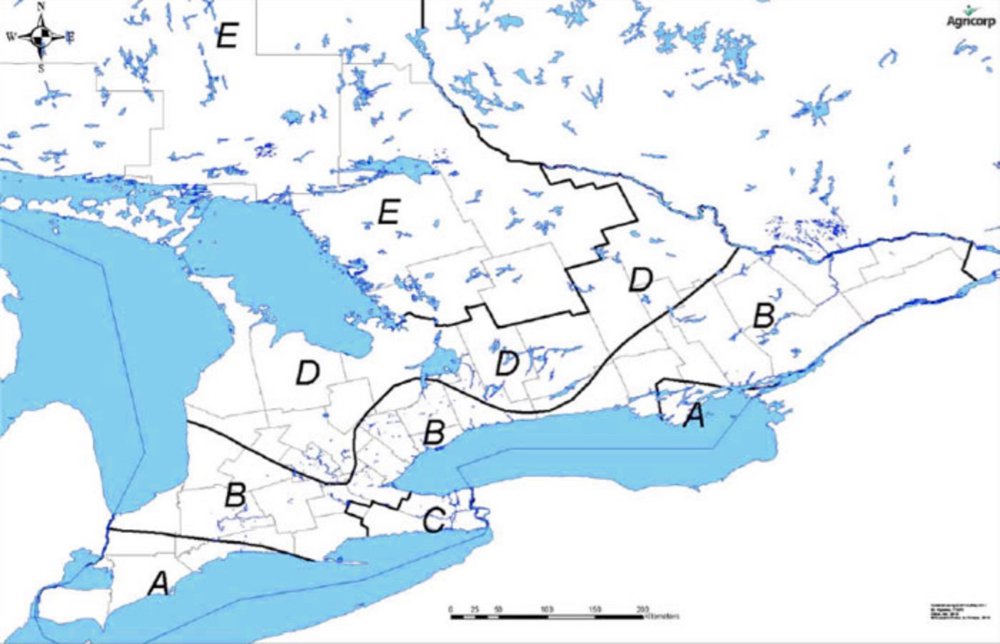 Agricorp’s map of planting areas. (Agricorp.com)
