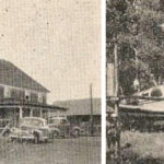 The historic 105 Mile House (l) and the four-place Beechcraft Bononza.