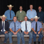 Canadian Simmental Association board of directors. Top row (l. to r.): Lee McMillen; Francis Gagnon; Bryon Johnson; Shane Williams. Bottom row (l. to r.): Bruce Holmquist (general manager); Marlin LeBlanc; Garth Rancier; Blair McRae; and Barb Judd (office manager).