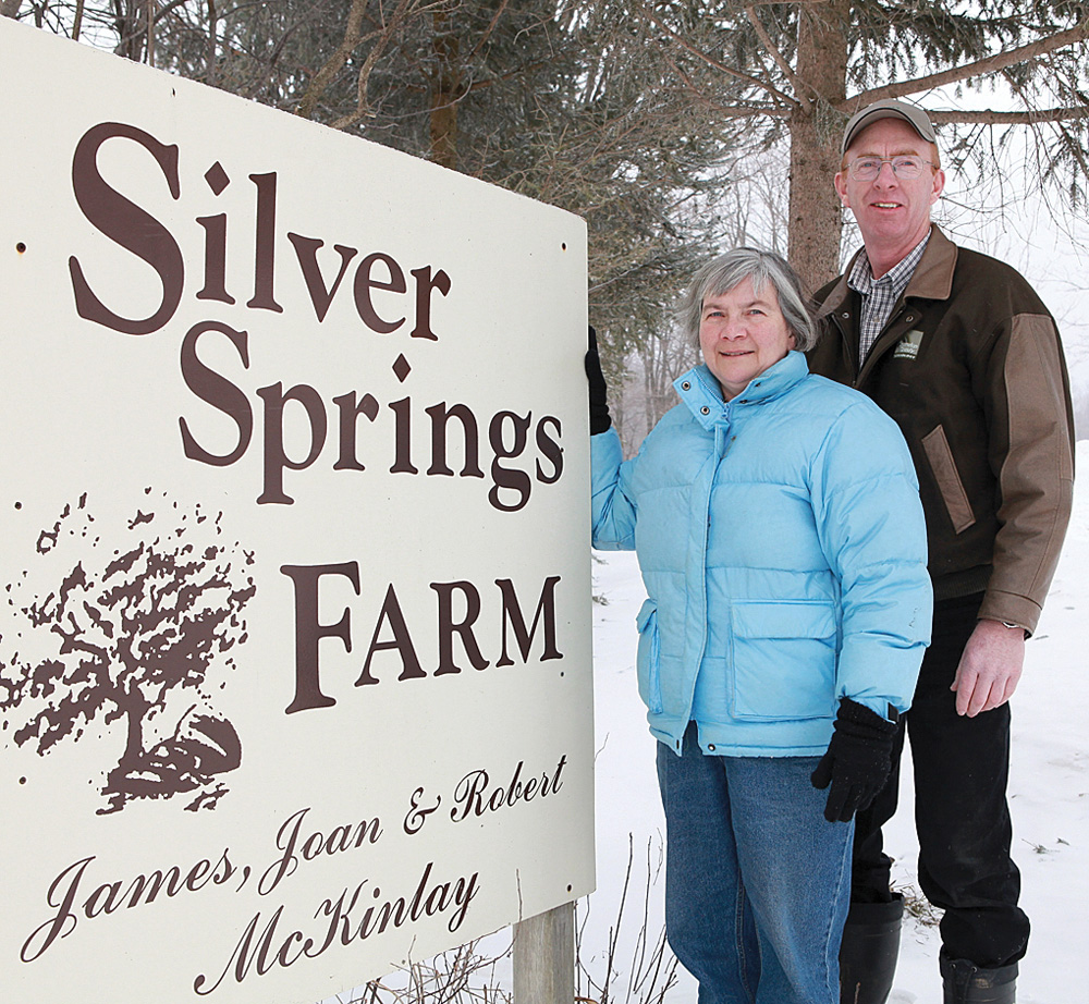 James and Joan McKinlay at their farm in northeastern Grey County, about two and a half hours northwest of Toronto.