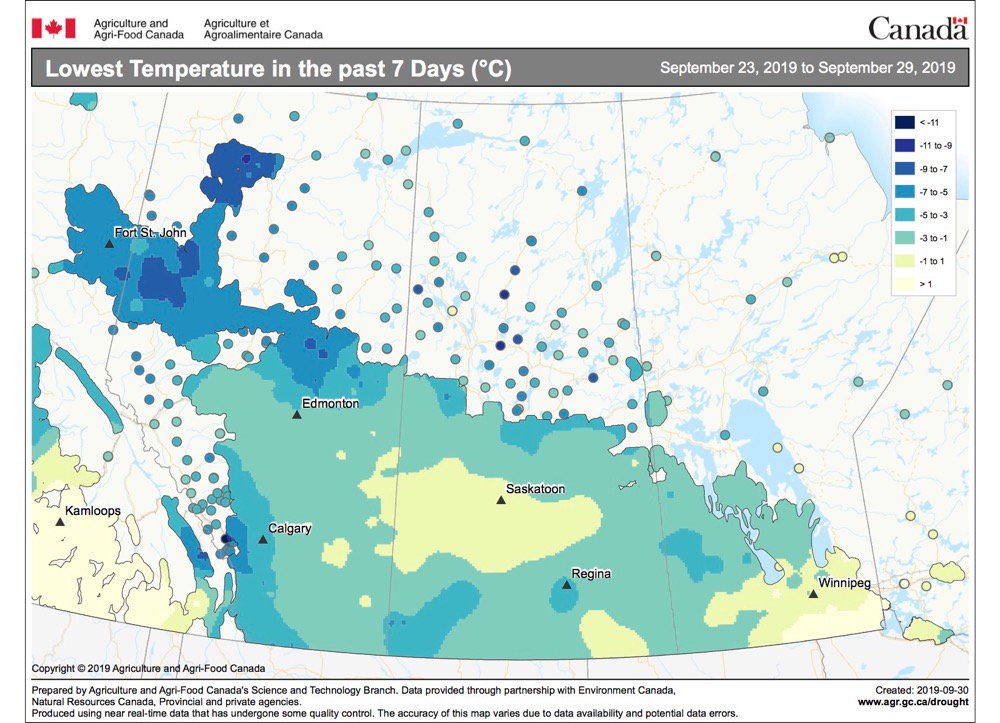 Alberta snow further delays canola harvest, boosts prices