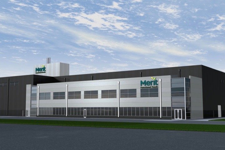 An artists’ rendition of the Merit Functional Foods plant under construction in Winnipeg. Merit also recently picked up support from research “supercluster” Protein Industries Canada to help further develop pea and canola proteins. (Meritfoods.com)
