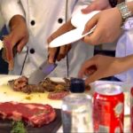 Taste-testing during a Canadian Beef Advantage Seminar in Shanghai in 2013. (Canada Beef via YouTube)