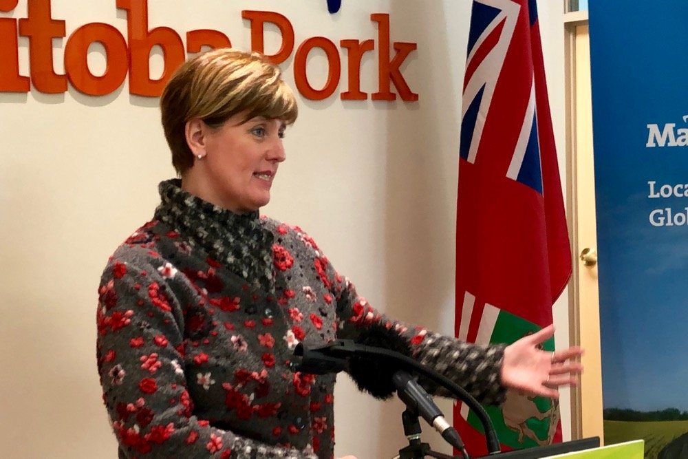 File photo of Agriculture Minister Marie-Claude Bibeau speaking in Winnipeg in February 2020. (Dave Bedard photo)
