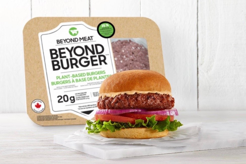 Beyond Meat’s ‘latest iteration’ of its Beyond Burger gets to carry a Made in Canada label. (Photo courtesy Beyond Meat via Globe Newswire)
