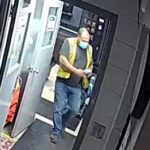 Security camera image of a person sought by RCMP in connection to the disappearance of beef from the JBS plant at Brooks, Alta. (Photo courtesy Brooks RCMP)