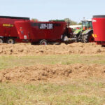 Three mixers at the Ag in Motion field demonstrations in 2018, north of Saskatoon, Sask.