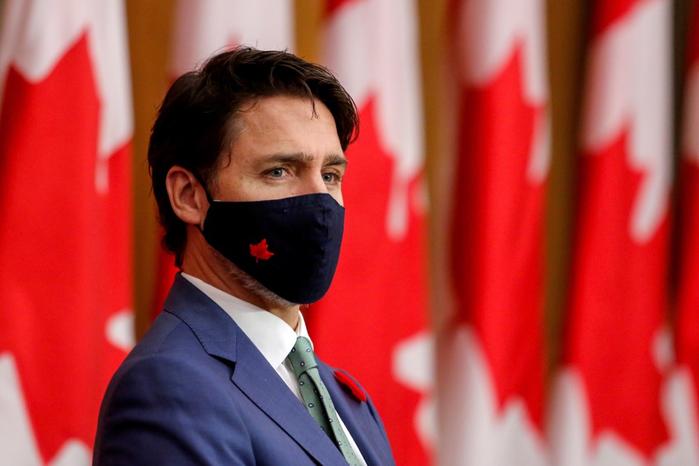 Prime Minister Justin Trudeau attends a news conference on COVID-19 response on Nov. 6, 2020 in Ottawa. (File photo: Reuters/Patrick Doyle)
