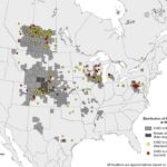 The U.S. National Wildlife Health Center’s map of CWD’s distribution in North America as of December 2020. (USGS.gov)