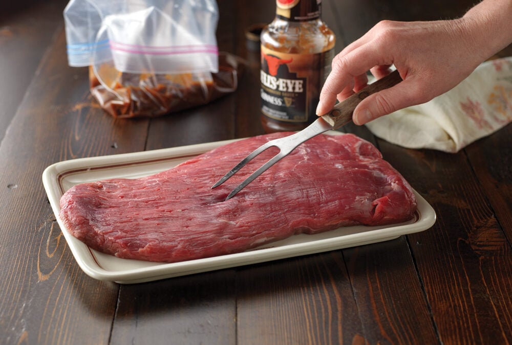 A flank steak. Nutrition, quality and cost are some of the factors millennials interviewed for this story cited when buying beef.