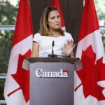Chrystia Freeland takes part in a news conference at the Canadian embassy in Washington, D.C. on Aug. 31, 2018. (Photo: Reuters/Chris Wattie)