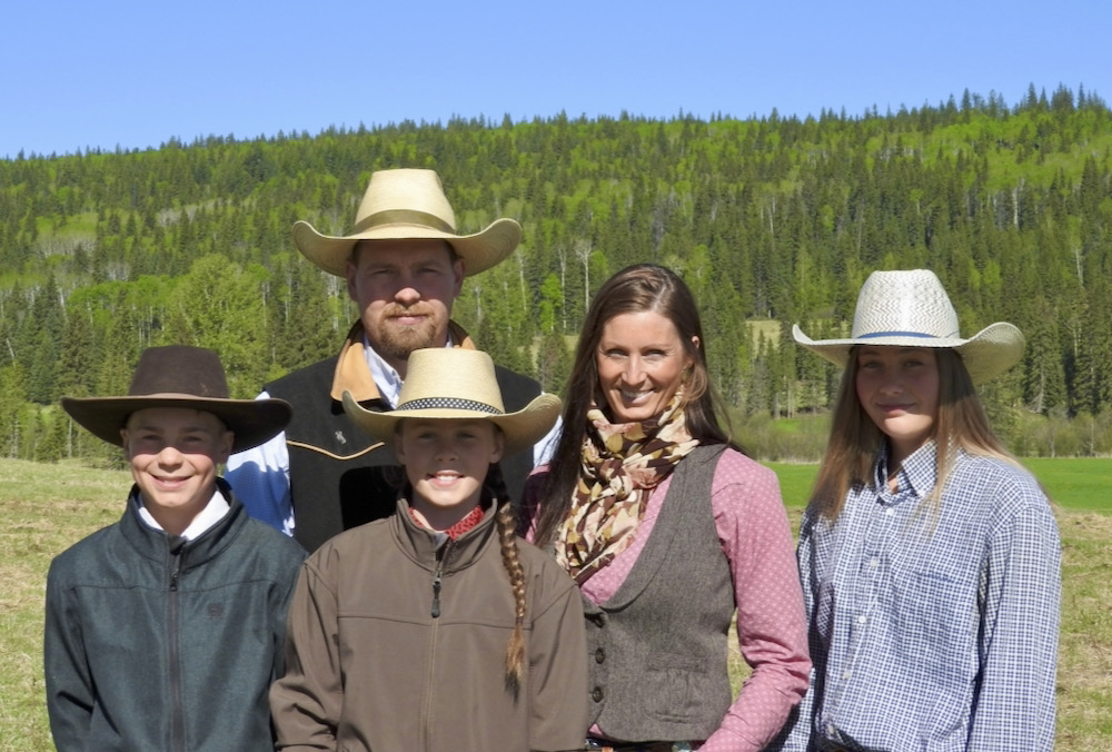 Left to right: Cooper, Chad, Renee, Ricki and Riata Seelhof of Woodjam Ranch, 2020 TESA recipients.