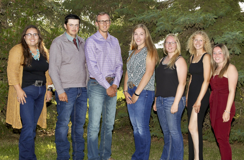 Canadian Junior Shorthorn Association board (L to R): Taylor Carlson, Evan Patriquin, Royce Moellenbeck, Sadie Anwender, Brooke Van De Voorde, Jessica Davey and Samantha Lundy. Missing from photo: Sarah Height and Samuel Dempsey.