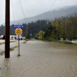 Flooded roads are seen near Chilliwack, B.C. on Nov. 15, 2021 after rainstorms lashed parts of the province, triggering landslides and floods and shutting highways. (Photo: Reuters/Jennifer Gauthier)