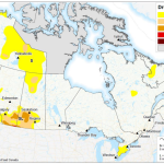 A Canada-wide map of drought conditions. Photo credit: Canadian Drought Monitor
