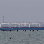 The Sierra Leone-flagged ship Razoni leaves the sea port in Odesa after restarting grain export, amid Russia’s attack on Ukraine, Ukraine August 1, 2022. Photo: Reuters/Serhii Smolientsev