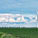 File photo of a field of soybeans under turbines at southern Manitoba’s St. Joseph wind farm. (Dougall_Photography/iStock/Getty Images)