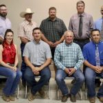 Canadian Simmental Association board. Back row (l to r): Barclay Smith, Bill Biglieni, Ben Farrant, Byron John- son, Shane Williams. Front row (l to r): Jennie Mutch, Blair McIntosh, Randy Noble, Scott Matthews.