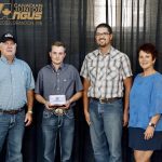Connor Douglas (second from left) receives the Junior Angus Stockman Award.
