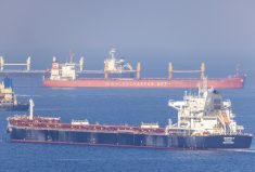 Cargo ship Despina V, carrying Ukrainian grain, is seen in the Black Sea off Kilyos near Istanbul, Turkey on Nov. 2, 2022.  (Photo: Reuters/Umit Bektas)