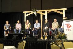 The 2030 Canadian Beef Goals Panel from the Canadian Beef Industry Conference in Pentiction, B.C. Brenna Grant is third from left.