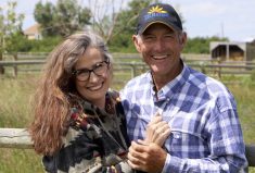 Colleen and Dylan Biggs of TK Ranch, with locations near Calgary and Hanna, Alta.