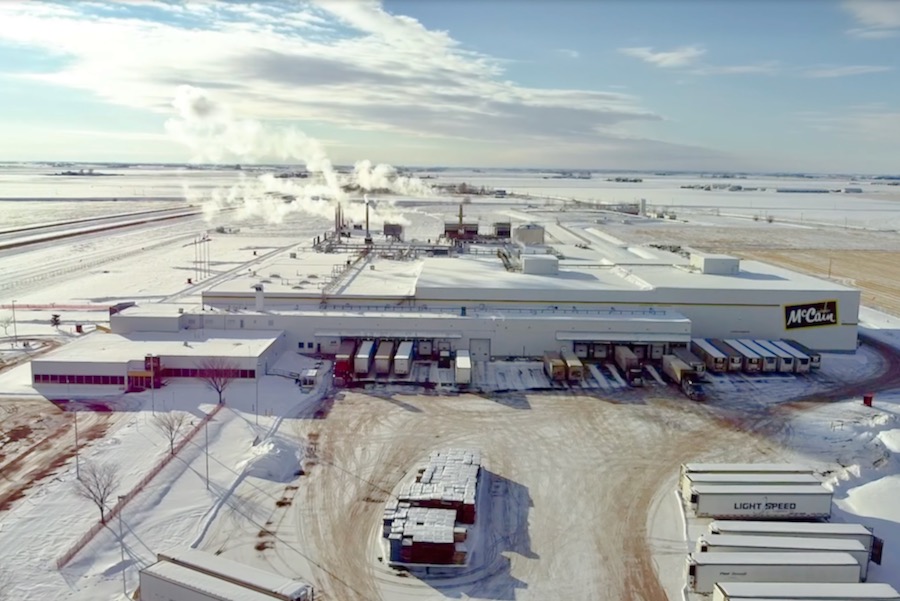 McCain Foods’ french fry processing plant near Coaldale, Alta. (University of Lethbridge video screengrab via YouTube)
