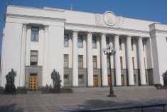 The Verkhovna Rada building, home to Ukraine&#8217;s parliament, in Kiev. (Cia.gov)
